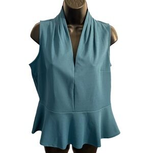 Ann Taylor Factory Teal Sleeveless Blouse